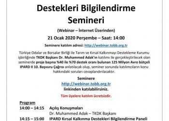 IPARD Kırsal Kalkınma Destekleri Bilgilendirme Semineri