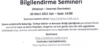 HAVA ve DENİZ LİMANLARI ile OTOGAR ve TREN GARLARINDA SIFIR ATIK BİLGİLENDİRME SEMİNERİ