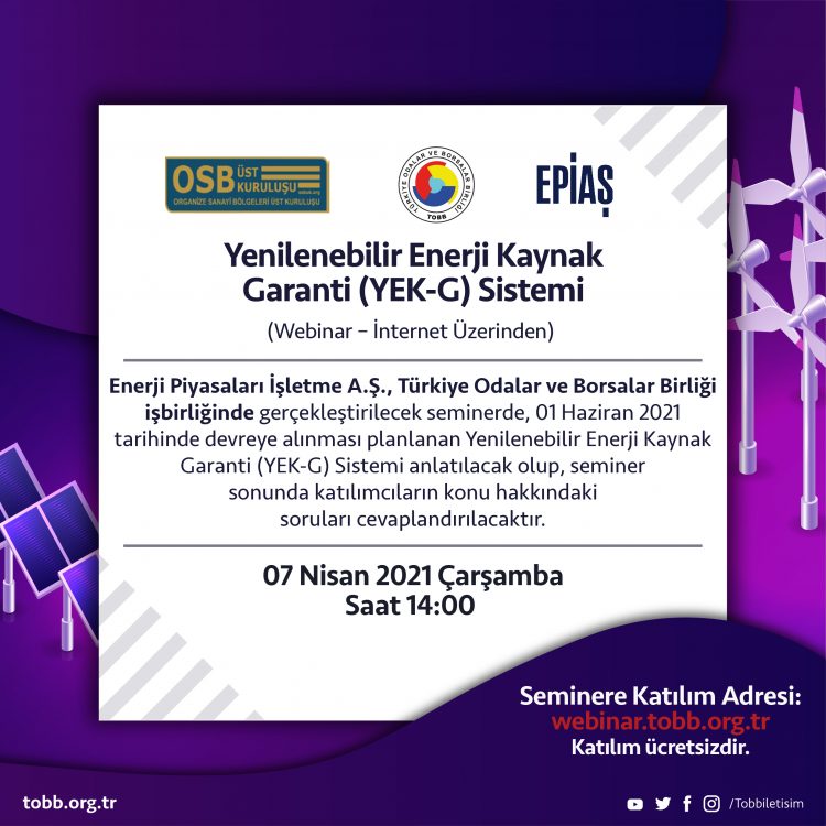 YEK-G SEMİNERİ – 7 NİSAN SAAT 14:00