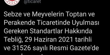 SEBZE VE MEYVE SATIŞLARINA YENİ STANDARTLAR GELDİ