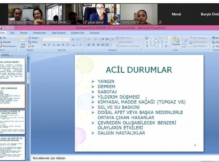 Odamızda Acil Durum Planı Eğitimi düzenlendi.