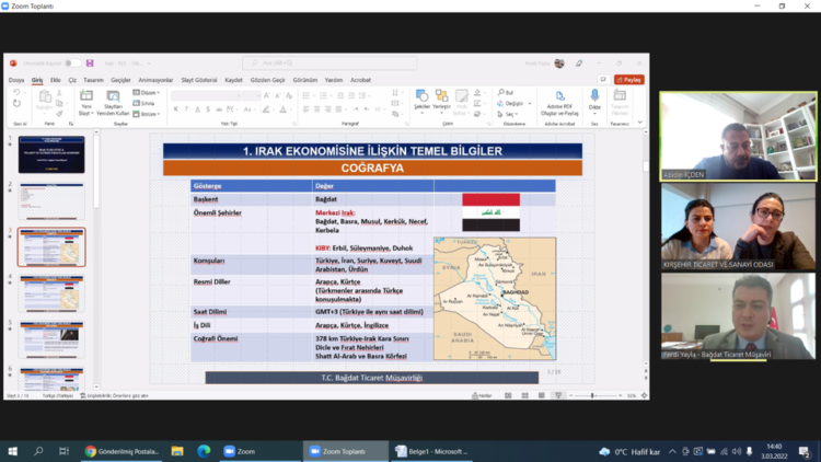BAĞDAT TİCARET MÜŞAVİRLİĞİ İLE TOPLANTI GERÇEKLEŞTİRDİK