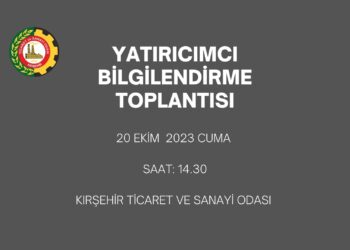 YATIRIMCI BİLGİLENDİRME TOPLANTISI