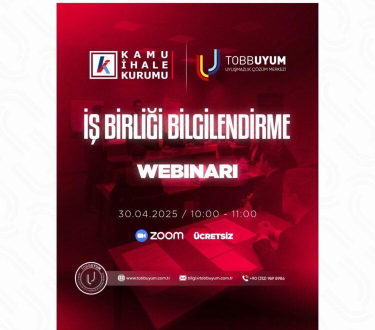 Kamu İhale Kurumu ile TOBBUYUM Bilgilendirme Webinarının Duyurulması Hk.